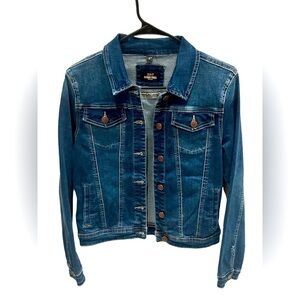 Skinny Fries Denim Jean Button Up Long Sleeve Jacket Size Small